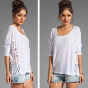 Free People "Love Me Do" Crochet White Lace Top